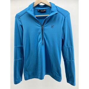 Toni Sailer Blue Turquoise Half Zip Swarovski Pullover Size 6